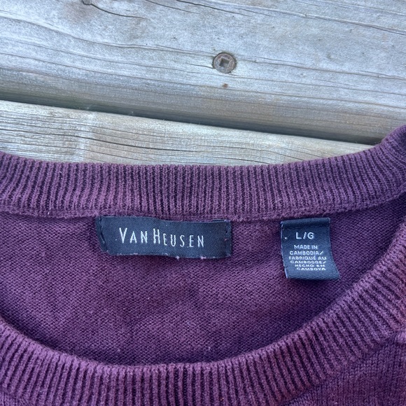 Van Heusen Men's Rich Purple Crewneck Sweater - Picture 3 of 6